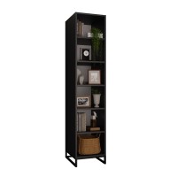 Bibliotecă unică metalică negru - colecția Metalove