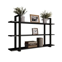 Raftul triplu metalic negru loft