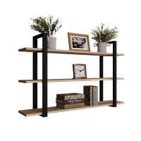 Raftul triplu din metal de stejar Sonoma loft