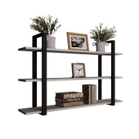 Raftul triplu metalic gri loft