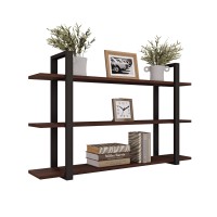 Raftul triplu metalic wenge loft