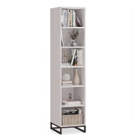 Bibliotecă unică metalică alb - colecția Metalove