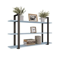 Raftul metalic triplu albastru loft