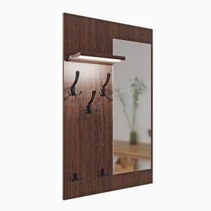 Cuier cu oglindă LED - Wenge