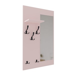 Cuier cu oglindă - Roz