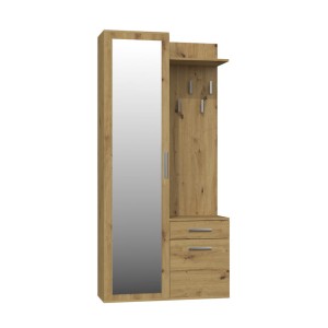 Garderobă cu oglindă SOFIA - Artizanat din lemn de stejar