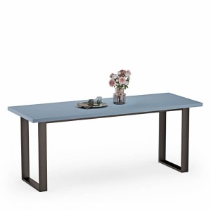 Masa solidă de familie pentru sufragerie, cu cadru metalic OLAF - Albastru