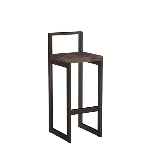 Hoker z oparciem beton rdzawy