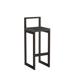 Hoker metalic loft cu spătar - Grafit