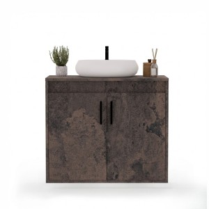 Wisząca łazienkowa szafka pod umywalkę beton rdzawy