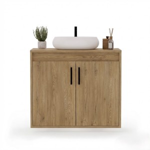 Wisząca łazienkowa szafka pod umywalkę dąb crenoma