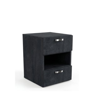 Kontenerek beton czarny dwie szuflady i półka