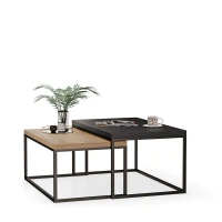 Masa dublă din metal neagră - colecția Metalove (1)