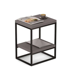 Stolik metalowy podwójny - grafit