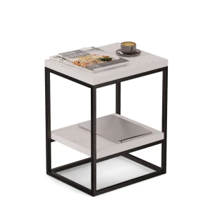 Stolik metalowy podwójny - sosna