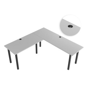 Przelotka okrągła biurko narożne biały