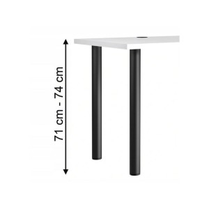 Regulowane nogi biurko narożne białe