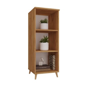 Bibliotecă scandinavă triplă din stejar auriu - Colecția Scandi