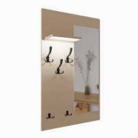 Cuier cu oglindă LED - Cappuccino