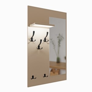 Cuier cu oglindă LED - Cappuccino