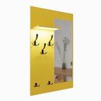 Cuier cu oglindă LED - Galben