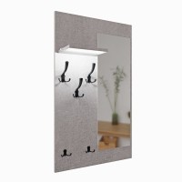 Cuier cu oglindă LED - Beton