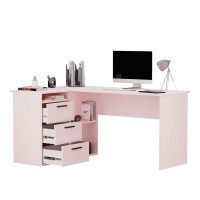 Birou școlar colț Aga - Roz