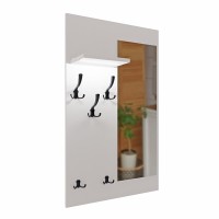 Cuier cu oglindă LED - Alb