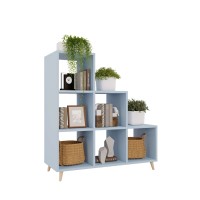 Bibliotecă scandinavă în trepte albastră - colecția Scandi