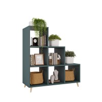 Bibliotecă verde în trepte scandinavă - colecția Scandi