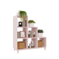 Bibliotecă scandinavă în trepte roz - colecția Scandi