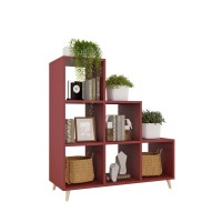 Bibliotecă roșie în trepte scandinavă - colecția Scandi