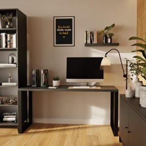 Biurko z metalowymi nogami - Czarne (8).jpg