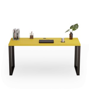 Biurko z metalowymi nogami - Żółte (3).jpg