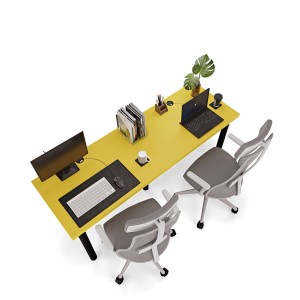 Biurko podwójne Iron Duo - Żółte (3).jpg