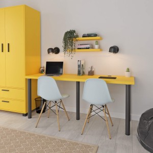 Biurko podwójne Iron Duo - Żółte (5).jpg