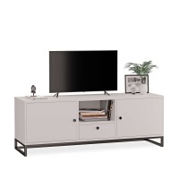 Comodă TV metalică cu sertar alb - colecția Metalove