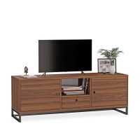 Comodă TV metalică cu sertar nuc - colecția Metalove