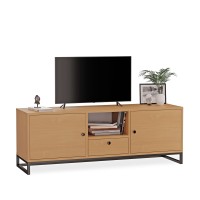 Comodă TV metalică cu sertar din lemn de fag - colecția Metalove