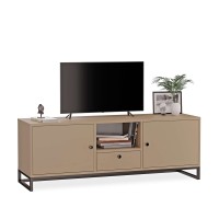 Comodă TV metalică cu sertar cappuccino - colecția Metalove