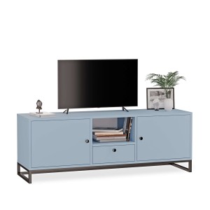 Comodă TV metalică cu sertar albastru - colecția Metalove