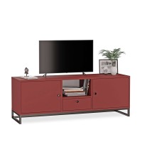 Comodă TV metalică cu sertar roșu - colecția Metalove