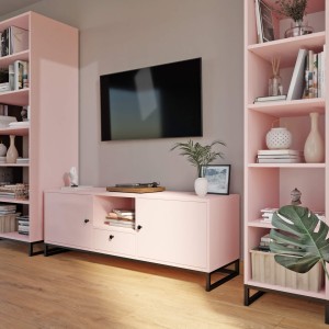 Szafka RTV metalowa z szufladą różowe - kolekcja Metalove (6).jpg