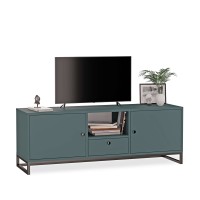 Comodă TV metalică cu sertar verde - colecția Metalove