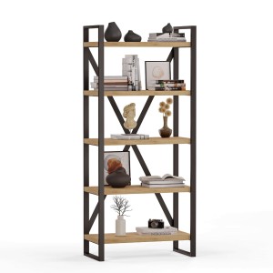 Raft metalic loft industrial stejar auriu