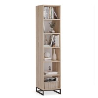 Bibliotecă unică metalică stejar Sonoma - colecția Metalove