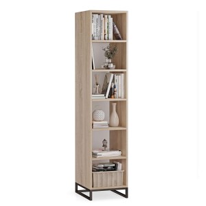 Bibliotecă unică metalică stejar Sonoma - colecția Metalove