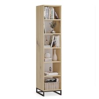 Bibliotecă unică metalică stejar artizanal - colecția Metalove