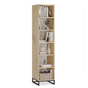 Bibliotecă unică metalică stejar artizanal - colecția Metalove