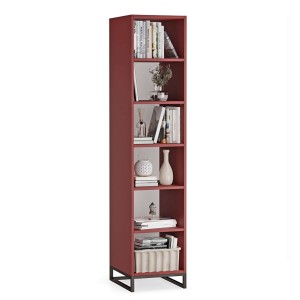 Bibliotecă unică metalică roșu - colecția Metalove